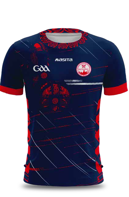 Dallas GAA navy and red Masita training jersey